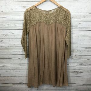 Gold dress with lace medium